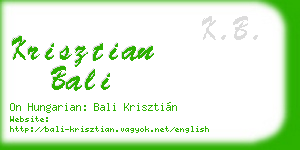 krisztian bali business card